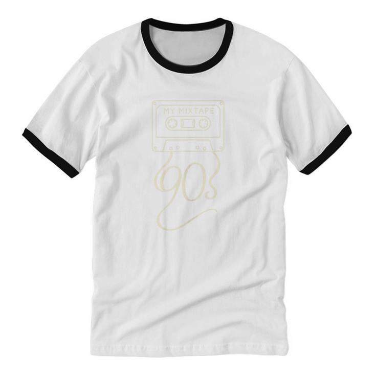 My Mixtape 90s – Retro Cassette Tape Nostalgia Unisex Cotton Ringer T-Shirt