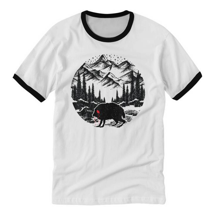 Monster Squonk In Forest Folklore Cryptid Introvert Unisex Cotton Ringer T-Shirt