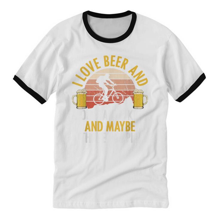Mountain Biking Beer Drinking Introvert Sayings For Cyclist Unisex Cotton Ringer T-Shirt Mountain Biking Beer Drinking Introvert Sayings For Cyclist Unisex Cotton Ringer T-Shirt