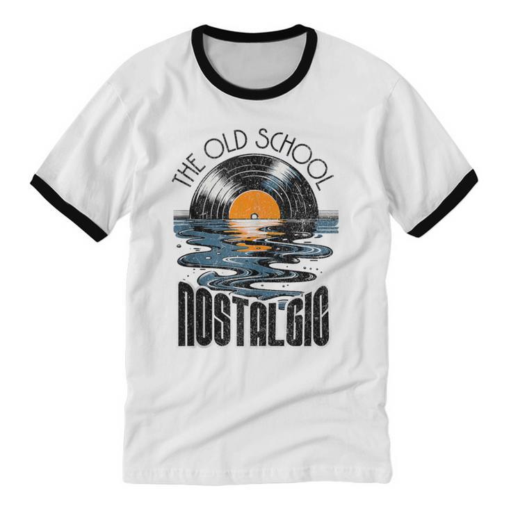 Music Old School Nostalgia Record Unisex Cotton Ringer T-Shirt