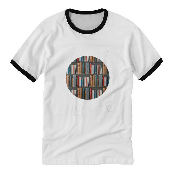 Me Myself And Silence Sarcastic Reading Books Introvert Top Unisex Cotton Ringer T-Shirt