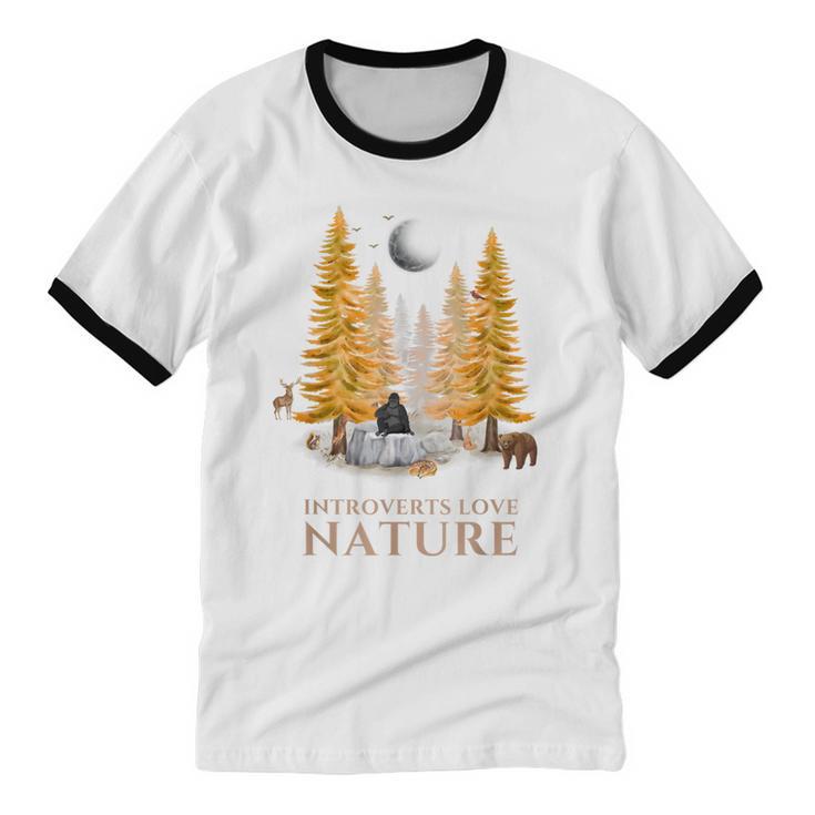 Nature Scene Tees For Introverts Quiet Escape Solitude Unisex Cotton Ringer T-Shirt