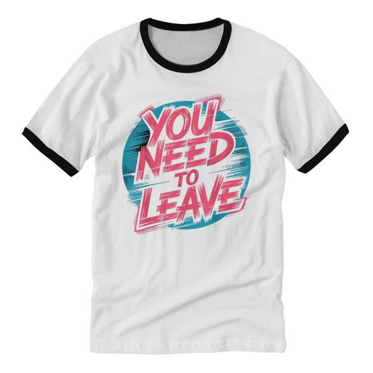 You Need To Leave Introvert Mood Space Unisex Cotton Ringer T-Shirt