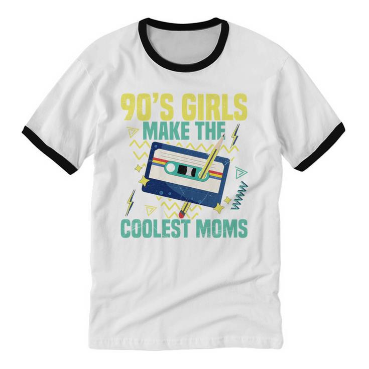 Nineties Girls Make The Coolest Moms Nostalgia 90s Mom Unisex Cotton Ringer T-Shirt