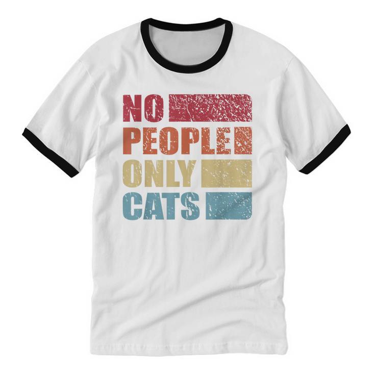 No People Only Cats Introvert Unisex Cotton Ringer T-Shirt No People Only Cats Introvert Unisex Cotton Ringer T-Shirt