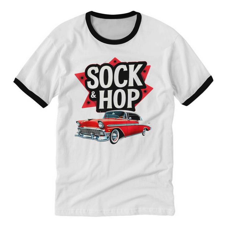 Nostalgia 1950s Sock Hop Dance Unisex Cotton Ringer T-Shirt Nostalgia 1950s Sock Hop Dance Unisex Cotton Ringer T-Shirt