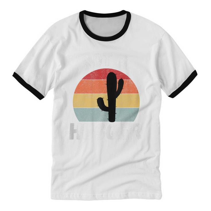 Not A Hugger Cactus Introvert Antisocial Unisex Cotton Ringer T-Shirt Not A Hugger Cactus Introvert Antisocial Unisex Cotton Ringer T-Shirt