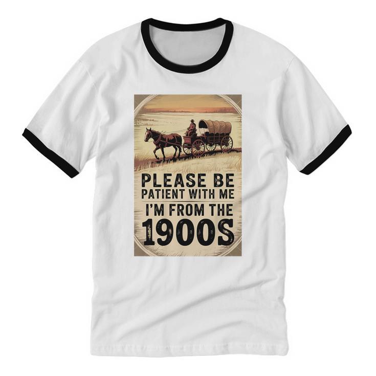 Be Patient With Me I'm From The 1900s Birthday Retirement Premium Tri-Blend Unisex Cotton Ringer T-Shirt