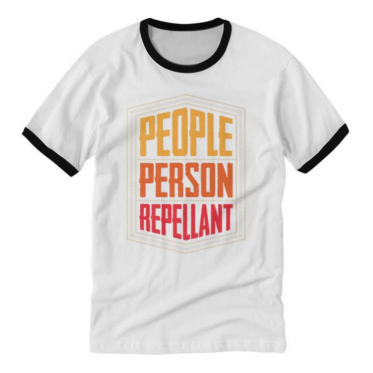 People Person Repellant Introvert Premium Unisex Cotton Ringer T-Shirt