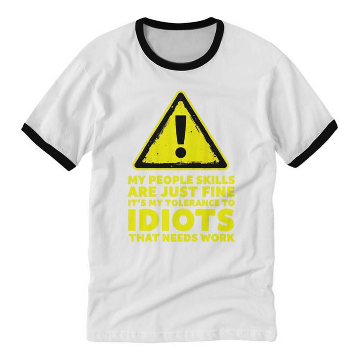 My People Skills Are Just Fine Sarcastic Introvert Premium Tri-Blend Unisex Cotton Ringer T-Shirt