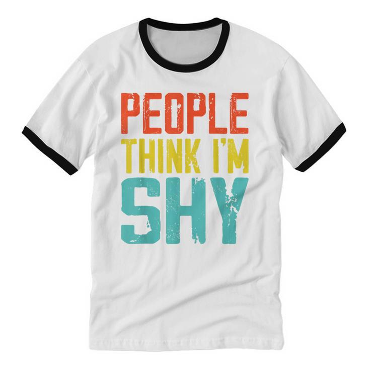 People Think I'm Shy I Introvert Unisex Cotton Ringer T-Shirt