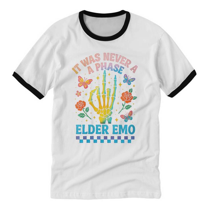 It Was Never A Phase Elder Emo Nostalgia Unisex Cotton Ringer T-Shirt It Was Never A Phase Elder Emo Nostalgia Unisex Cotton Ringer T-Shirt