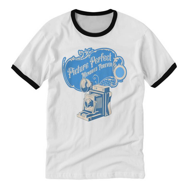 Picture Perfect Memories Forever Vintage Camera Nostalgia Unisex Cotton Ringer T-Shirt