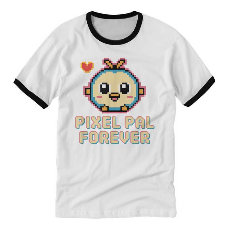 Pixel Art Pet Y2K Retro Vintage Digital Nostalgia Y2K Tech Unisex Cotton Ringer T-Shirt