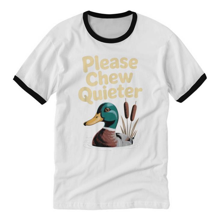 Please Chew Quieter Introvert Duck Lover Unisex Cotton Ringer T-Shirt Please Chew Quieter Introvert Duck Lover Unisex Cotton Ringer T-Shirt
