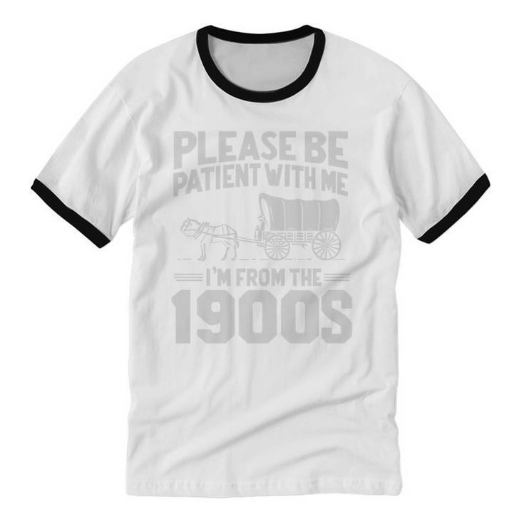 Please Be Patient I'm From The 1900s Over The Hill Premium Tri-Blend Unisex Cotton Ringer T-Shirt