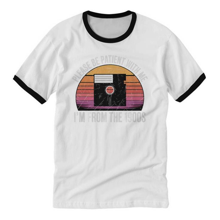 Please Be Patient With Me I'm From The 1900s PC Floppy Disk Premium Tri-Blend Unisex Cotton Ringer T-Shirt