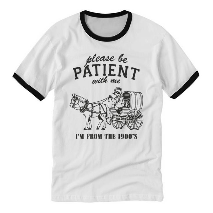 Please Be Patient I'm From The 1900s Raccoon Lover Premium Unisex Cotton Ringer T-Shirt