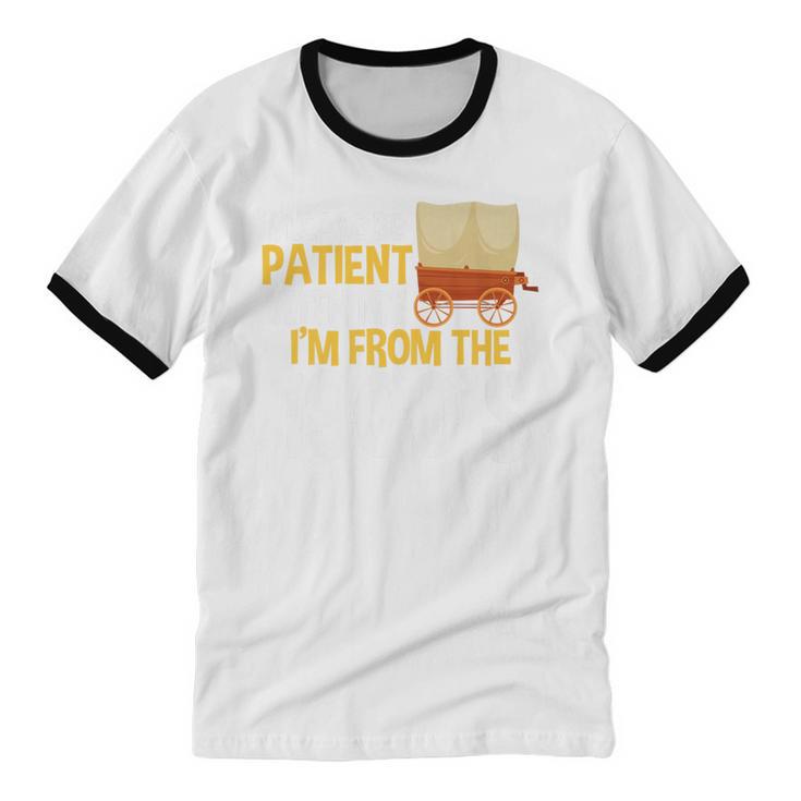 Please Be Patient With Me I'm From The 1900s Vintage Oregon Premium Unisex Cotton Ringer T-Shirt