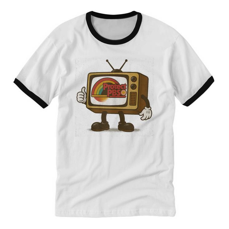Protect PBS 80s Nostalgia Television Shirt Unisex Cotton Ringer T-Shirt Protect PBS 80s Nostalgia Television Shirt Unisex Cotton Ringer T-Shirt
