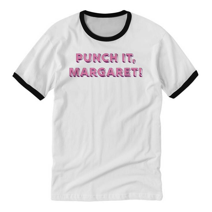 Punch It Margaret Vintage Retro 1980's Nostalgia Unisex Cotton Ringer T-Shirt