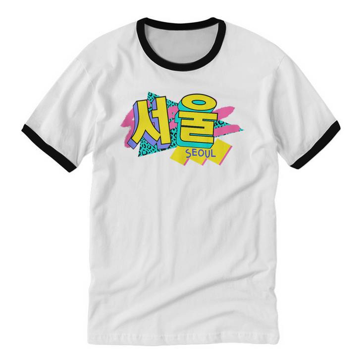 Rad Retro Seoul 90s Style Vintage South Korea 90s Nostalgia Unisex Cotton Ringer T-Shirt Rad Retro Seoul 90s Style Vintage South Korea 90s Nostalgia Unisex Cotton Ringer T-Shirt