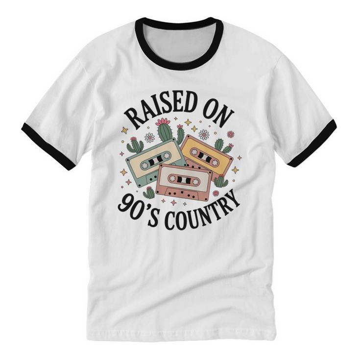Raised On 90's Country Music Lover Nostalgia Retro Vibe Premium Tri-Blend Unisex Cotton Ringer T-Shirt Raised On 90's Country Music Lover Nostalgia Retro Vibe Premium Tri-Blend Unisex Cotton Ringer T-Shirt
