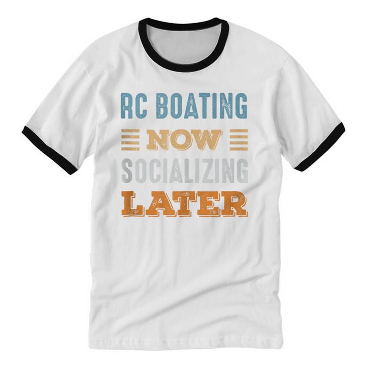 RC Boating Now Minimal Socializing Introvert Vintage Unisex Cotton Ringer T-Shirt RC Boating Now Minimal Socializing Introvert Vintage Unisex Cotton Ringer T-Shirt