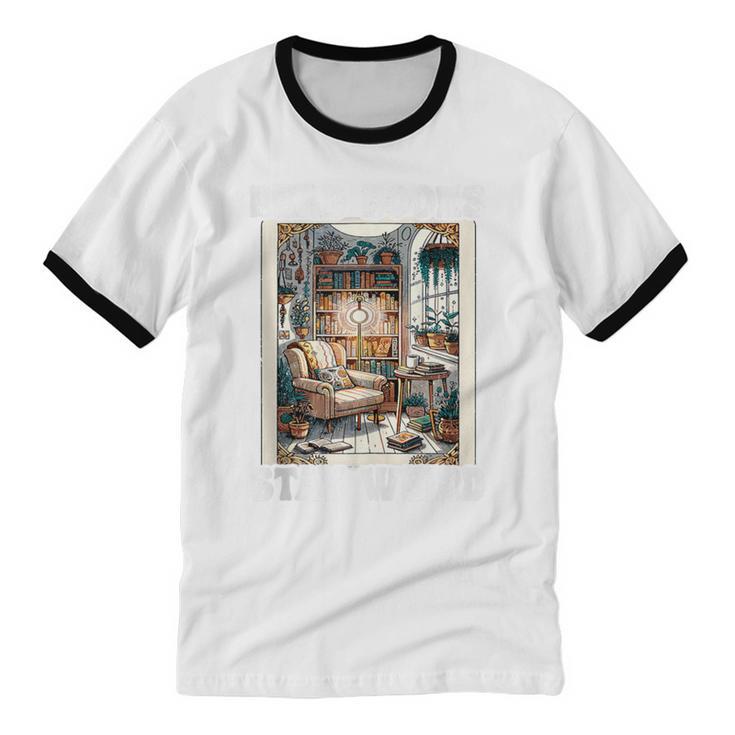 Read Books Stay Weird Book Lover Introvert Book Unisex Cotton Ringer T-Shirt