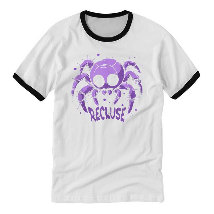 Recluse Pastel Goth Spider Shy Introvert Creepy Cute Kawaii Unisex Cotton Ringer T-Shirt