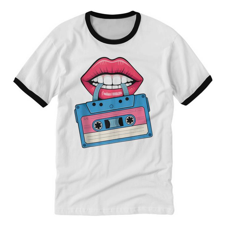 Retro 80s And 90s Cassette Perfect For Nostalgia Unisex Cotton Ringer T-Shirt