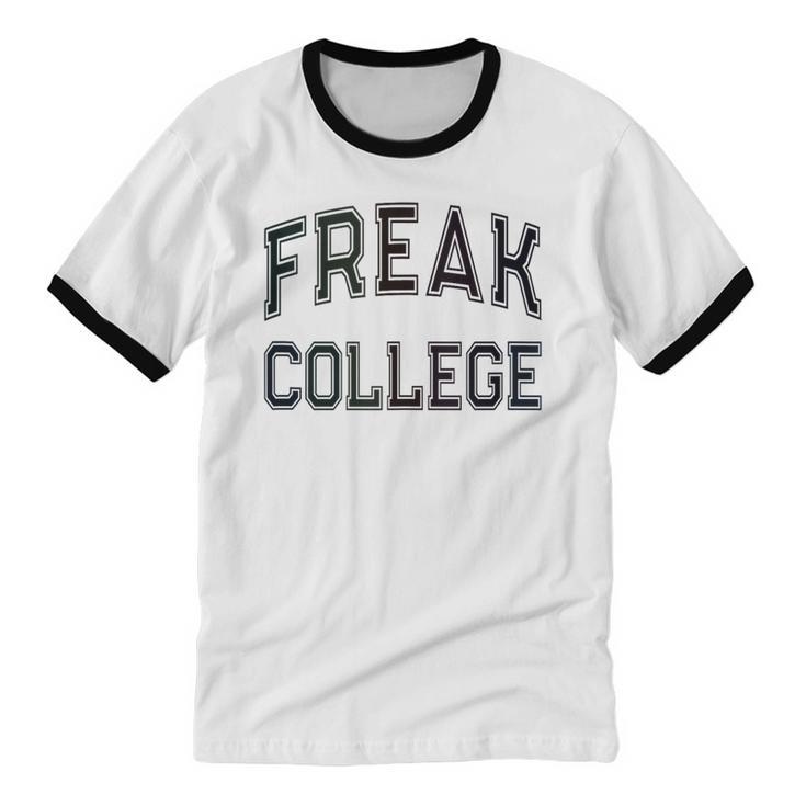Retro Anti Social FREAK COLLEGE Introvert Stay Away From Me Unisex Cotton Ringer T-Shirt