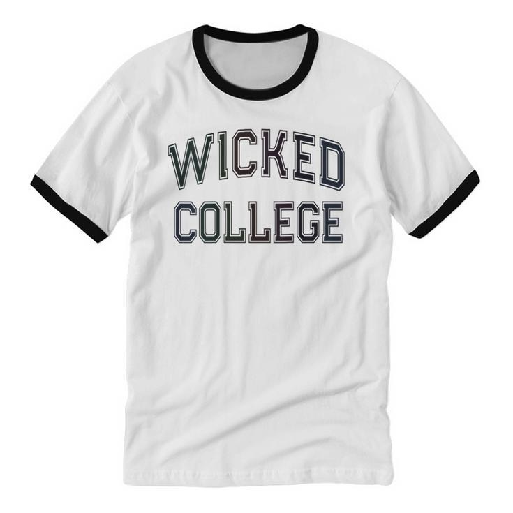 Retro Anti Social WICKED COLLEGE Introvert Stay Away From Me Unisex Cotton Ringer T-Shirt