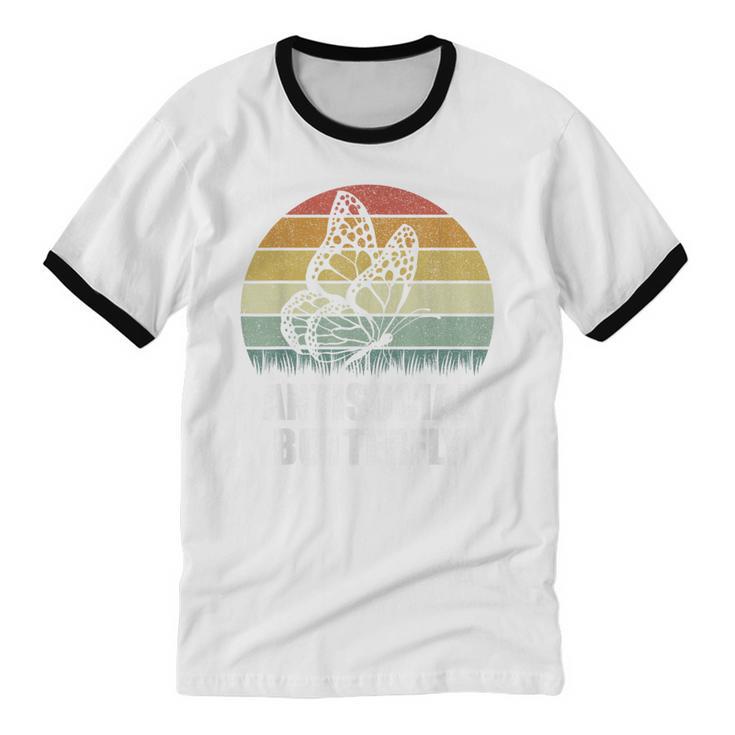 Retro Antisocial Butterfly Shirt For Introverts Unisex Cotton Ringer T-Shirt