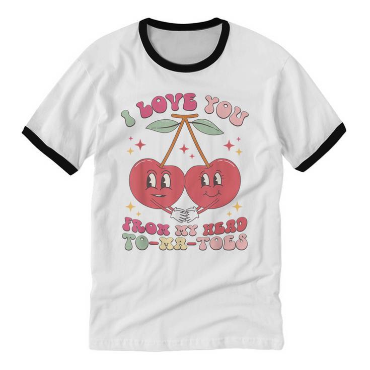 Retro Cherry Love 90s Nostalgia Unisex Cotton Ringer T-Shirt Retro Cherry Love 90s Nostalgia Unisex Cotton Ringer T-Shirt