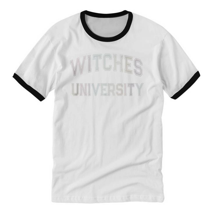 Retro Don'T Call Me WITCHES UNIVERSITY Introvert Sarcastic Unisex Cotton Ringer T-Shirt
