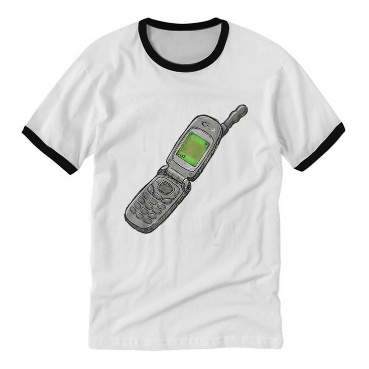 Retro Dumb Flip Phone Vintage 90s Y2K Tech Nostalgia Unisex Cotton Ringer T-Shirt