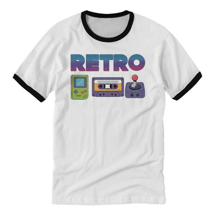 Retro Gaming Nostalgia Tee Perfect For 90s Lovers Premium Tri-Blend Unisex Cotton Ringer T-Shirt