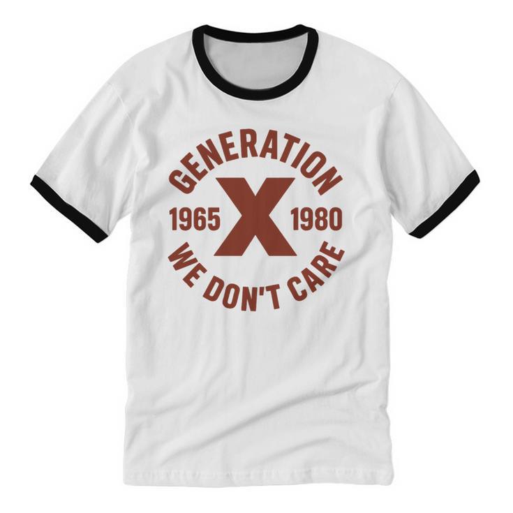 Retro Gen X 1965-1980 Sarcastic Nostalgia Graphic Premium Tri-Blend Unisex Cotton Ringer T-Shirt