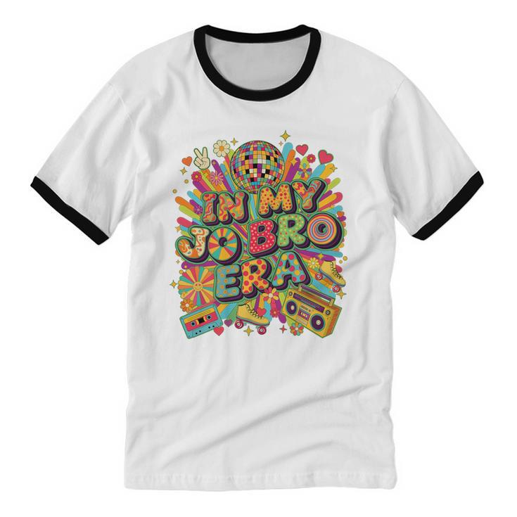 Retro Nostalgia Era Disco Groovy 80s 90s Vintage Aesthetic Premium Tri-Blend Unisex Cotton Ringer T-Shirt