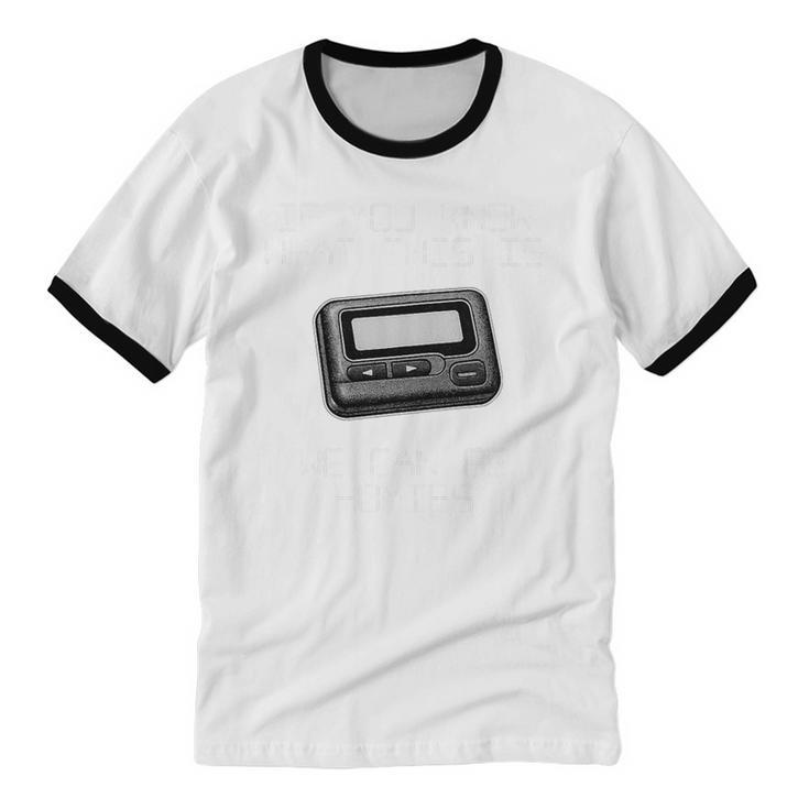 Retro Pager 90s Nostalgia Premium Tri-Blend Unisex Cotton Ringer T-Shirt