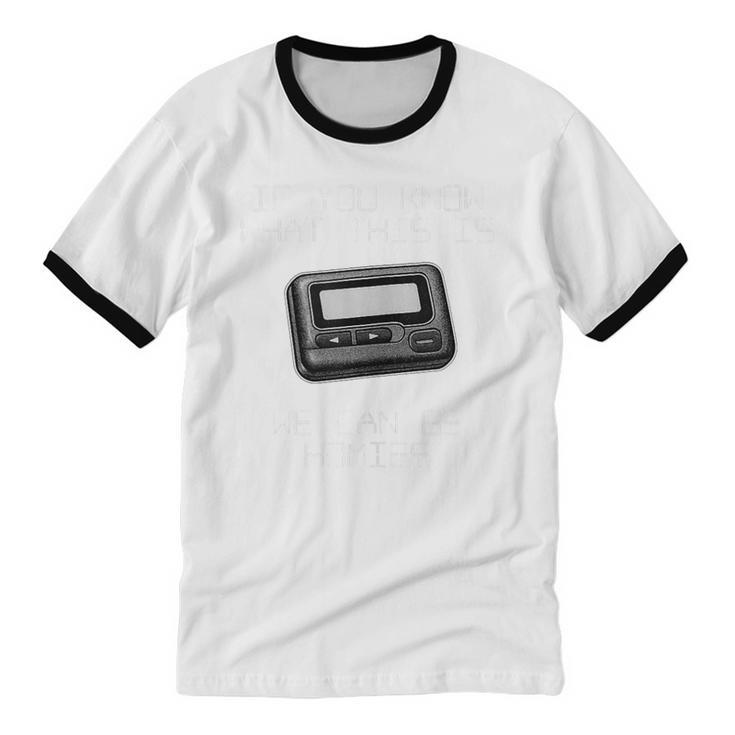 Retro Pager 90s Nostalgia Unisex Cotton Ringer T-Shirt Retro Pager 90s Nostalgia Unisex Cotton Ringer T-Shirt