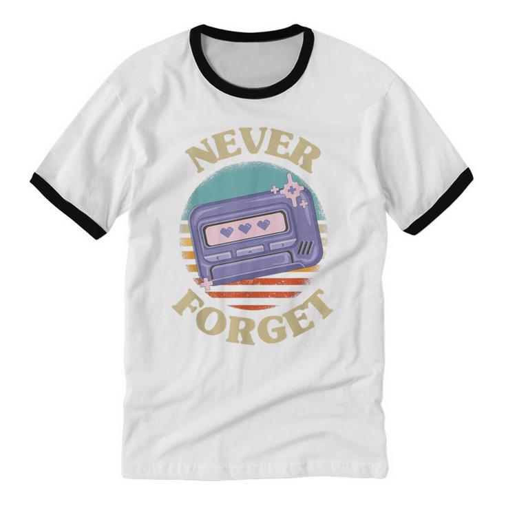 Retro Pager Never Forget Nostalgia Vintage Unisex Cotton Ringer T-Shirt Retro Pager Never Forget Nostalgia Vintage Unisex Cotton Ringer T-Shirt