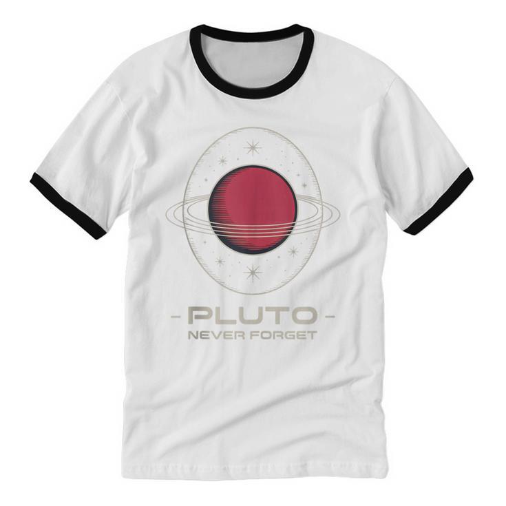 Retro Pluto Never Forget Classic Planet Pluto Nostalgia Unisex Cotton Ringer T-Shirt