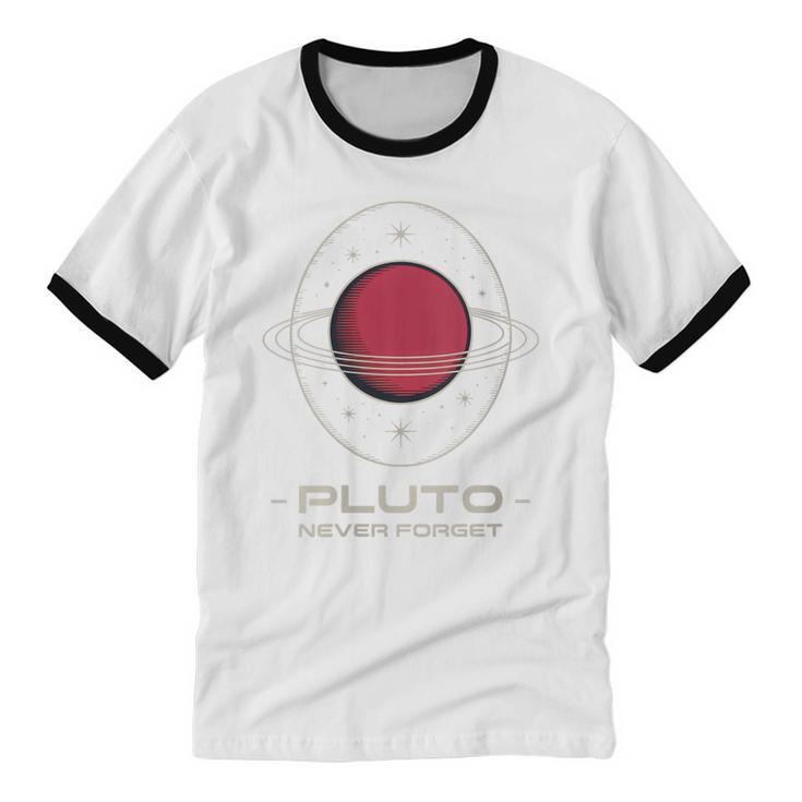Retro Pluto Never Forget Classic Planet Pluto Nostalgia Unisex Cotton Ringer T-Shirt
