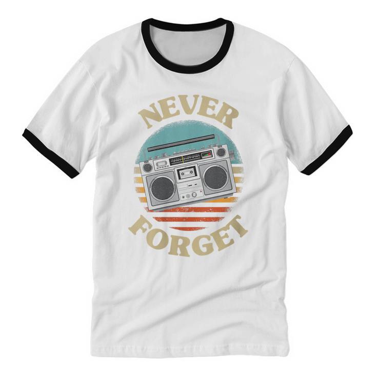 Retro Radio Never Forget Nostalgia Vintage Unisex Cotton Ringer T-Shirt Retro Radio Never Forget Nostalgia Vintage Unisex Cotton Ringer T-Shirt