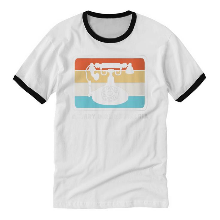 Retro Rotary Dial Nostalgia Dial Phone Unisex Cotton Ringer T-Shirt Retro Rotary Dial Nostalgia Dial Phone Unisex Cotton Ringer T-Shirt