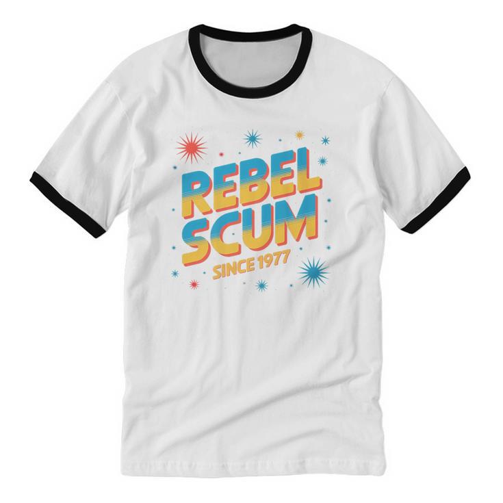 Retro Sci Fi Star Rebel 1977 Space Vintage Nerd Nostalgia Premium Unisex Cotton Ringer T-Shirt