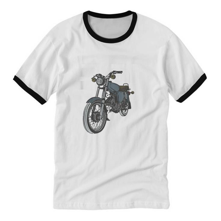 Retro Simme Moped Nostalgia Eastern Block Schwalbe Driver DDR Unisex Cotton Ringer T-Shirt