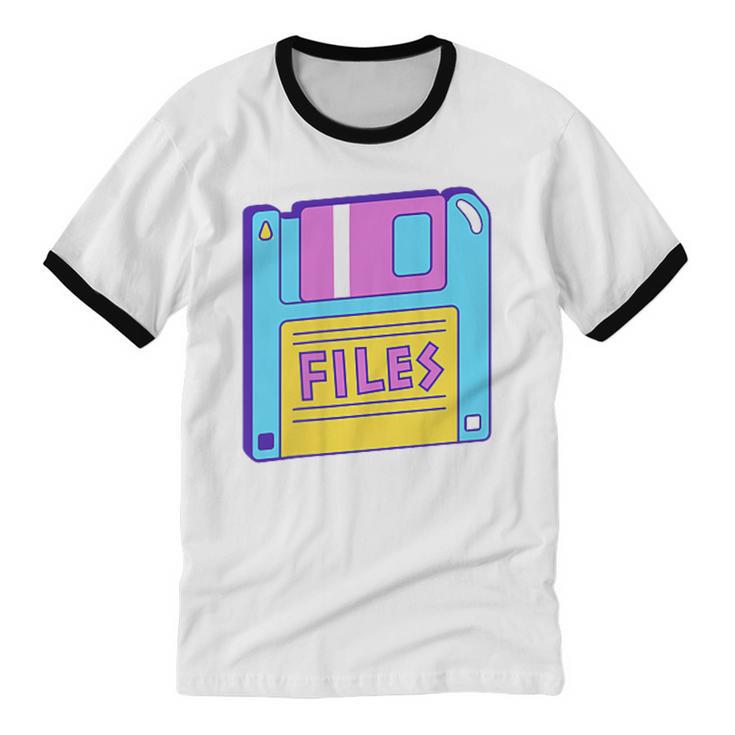 Retro TechnologyOld School Floppy Nostalgia 90s Generation Unisex Cotton Ringer T-Shirt